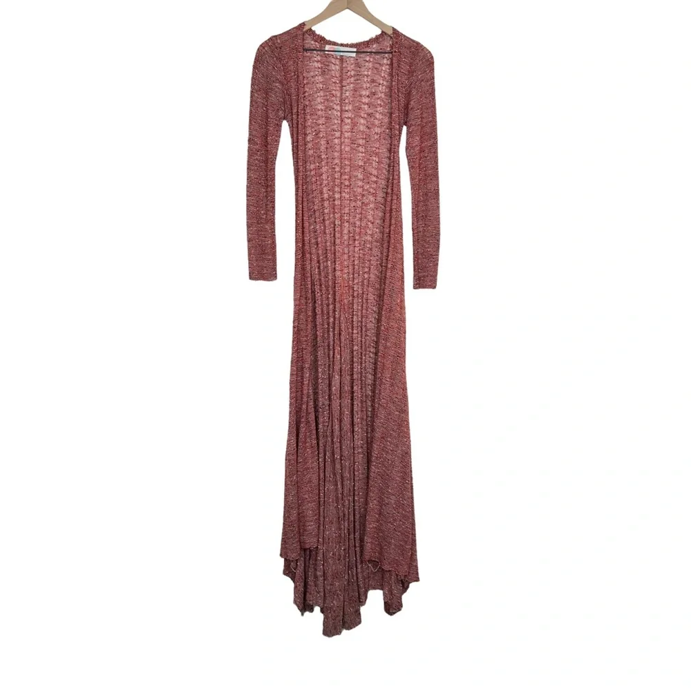Free People Rust Red Marled Maxi Cardigan - Picture 3 of 10